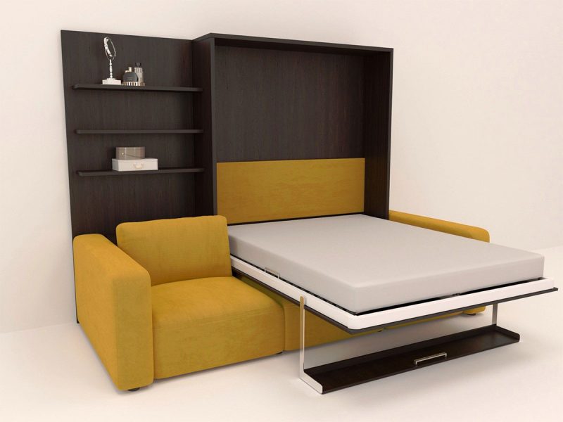 Если вы все же мечтаете о полноценной кровати даже в маленькой квартире, удачный выбор – мебель-трансформер.